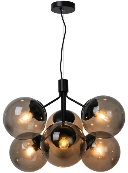 Nordlux - Luster na lanku IVONA 6xE27/28W/230V čierna