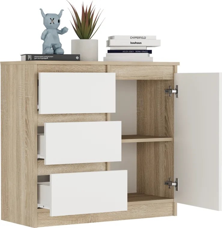 Komoda R-80-S3 so zásuvkami 80 cm - rôzne farebné prevedenia antracit mix artisan