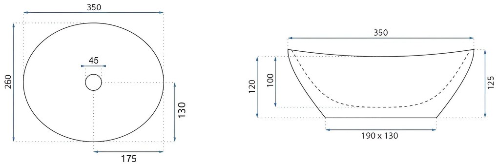 Rea Sofia Mini, umývadlo na dosku 350x260x125 mm, imitácia kameňa - kashmir, REA-U9238