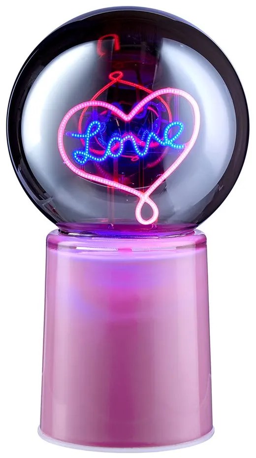 GLOW BALL Dekoračná guľa "Love" - fialová