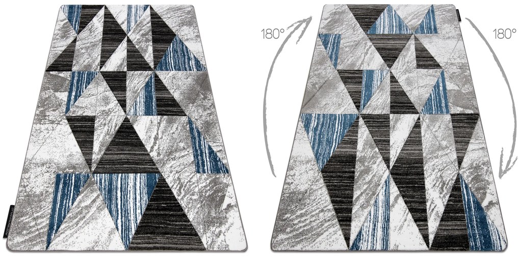 Koberec ALTER Nano trojuholníky, modrý