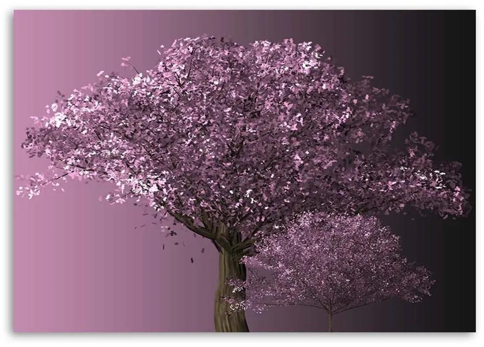 Obraz na plátně Strom Fialová příroda - 100x70 cm