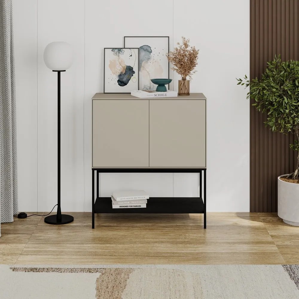 Čierno-krémová skrinka 80x90x40 cm Amira – Marckeric