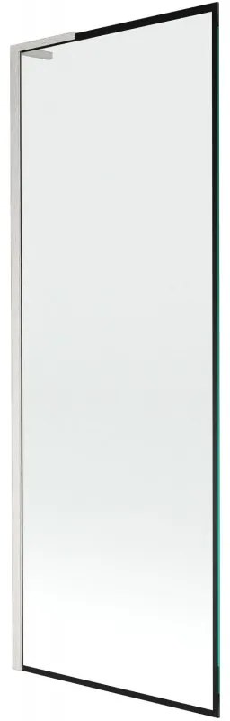 Mexen Next L, 1-krídlová vaňová zástena 70 x 150 cm, 6mm číre sklo-čierny vzor, 6mm číre sklo, profil brúsená oceľ, 895-070-000-03-70-97