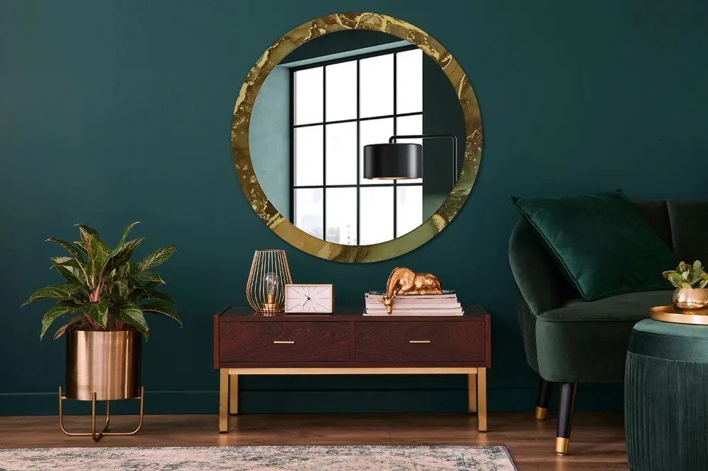 Okrúhle dekoračné zrkadlo s motívom Kovové víry fi 100 cm