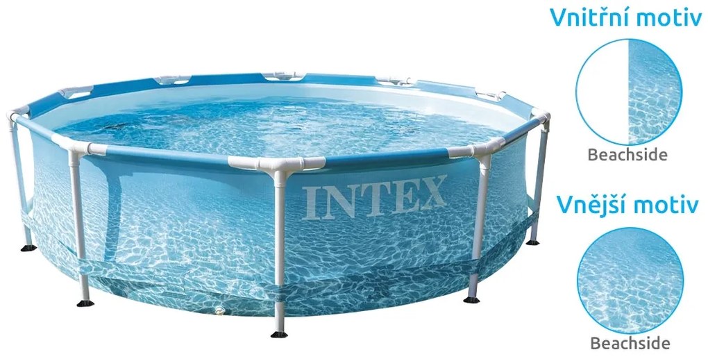 Intex | Bazén Florida 3,05x0,76 m s pieskovou filtráciou - motív BEACHSIDE | 19900114