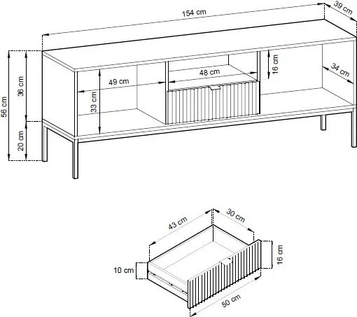 TV skrinka Nova, čierna