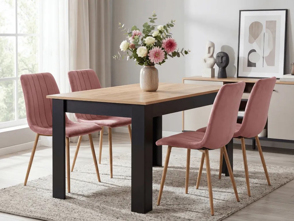 Ružová zamatová stolička LAVA