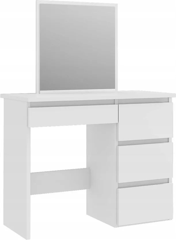 Biely toaletný stolík s priestrannými zásuvkami