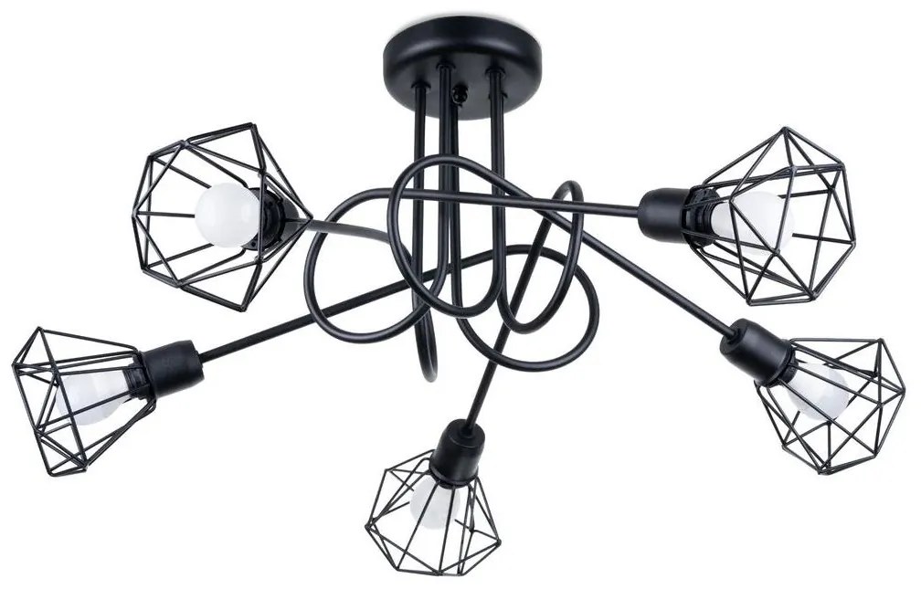 Sollux SL.1110 - Luster na tyči ARTEMIS 5xE14/40W/230V čierna