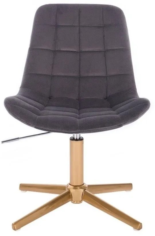 LuxuryForm DESIGN Stolička PARIS VELUR na zlatom kríži - sivá