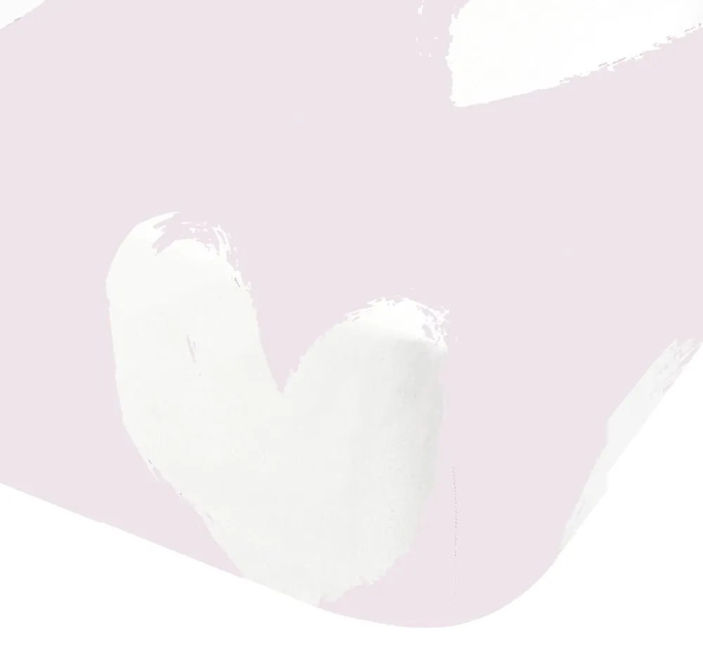 Ružová napínacia flanelová detská plachta na dvojlôžko 135x190 cm Hearts – Catherine Lansfield