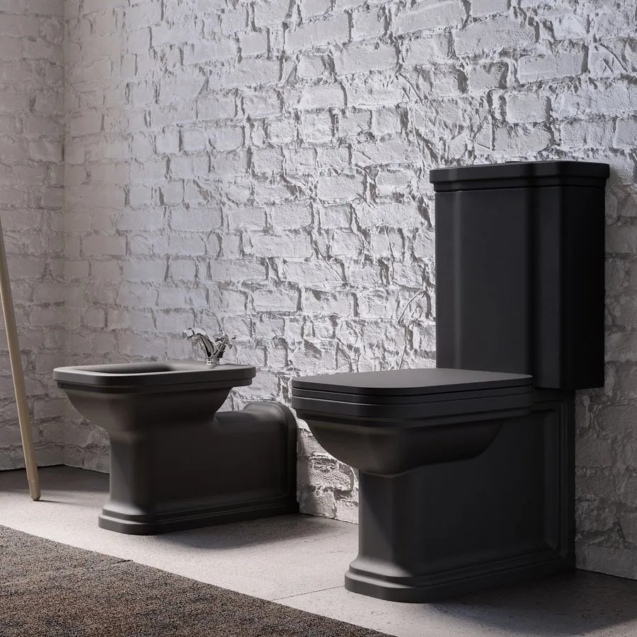 Kerasan Kerasan, WALDORF WC kombi, spodný/zadný odpad, biela-chrom, WCSET04-WALDORF