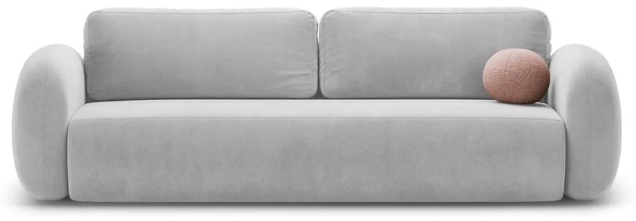 Svetlosivá zamatová rozkladacia/s úložným priestorom pohovka 262 cm Tonale – Cosmopolitan Design