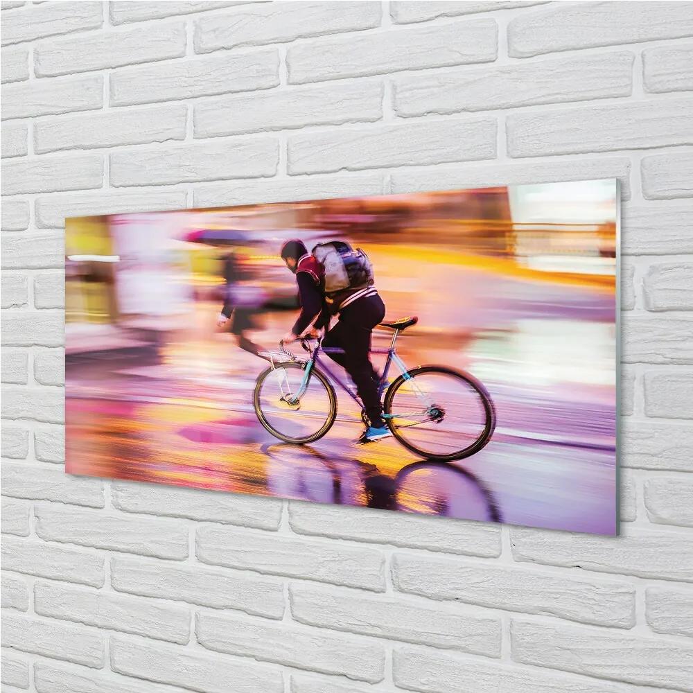 Obraz na skle Bike svetla muža 100x50 cm