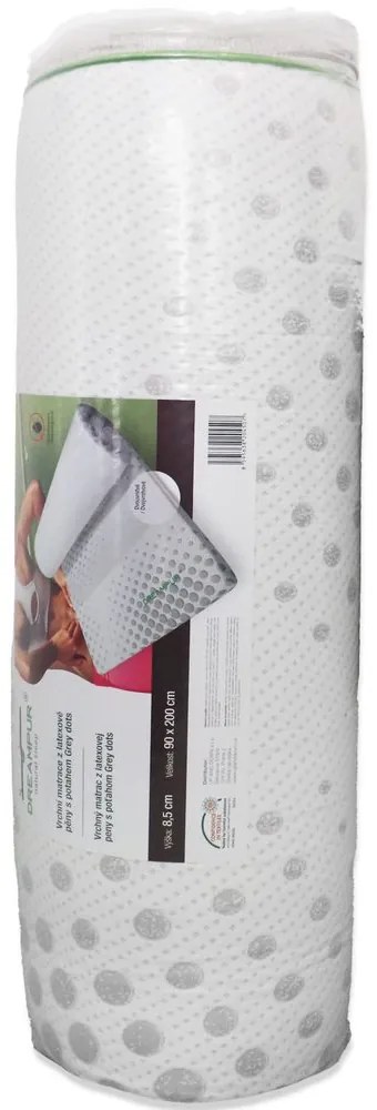 DREAMPUR Vrchný matrac z latexovej peny DREAMPUR® grey dots 8,5 cm - 180x200 cm