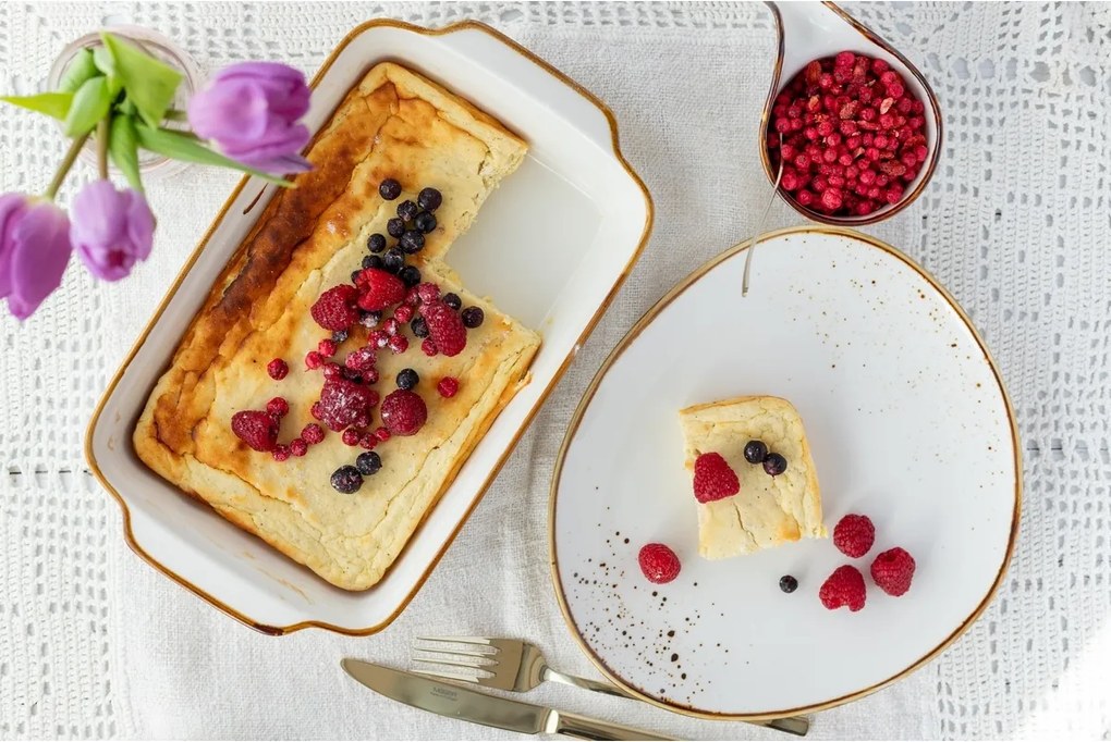 Mäser Oválny tanier Pintar White hnedé bodky 29 x 26 cm, L