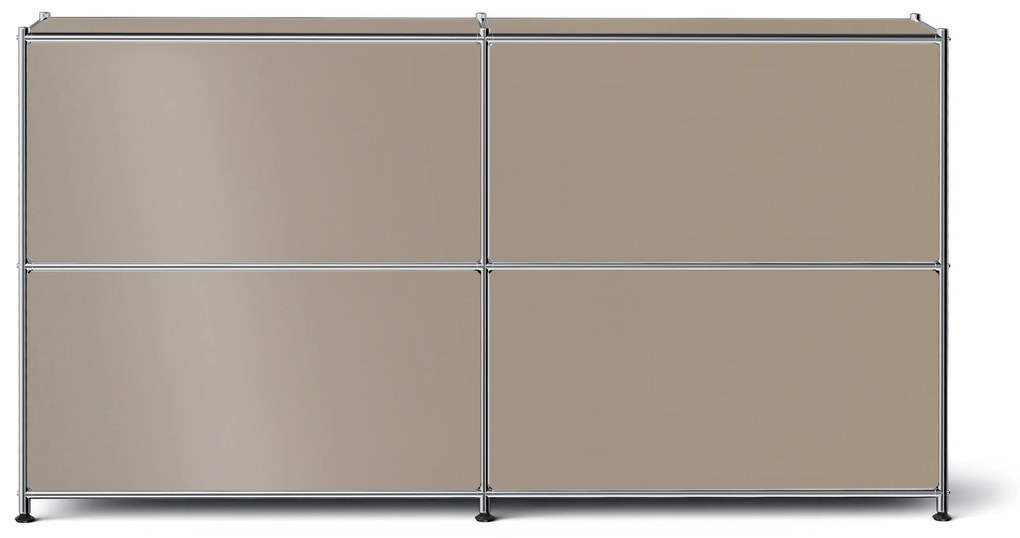 Kovový regál »CN3 Slim Line« s 2 nastaviteľnými výklopnými priečinkami, hnedosivý