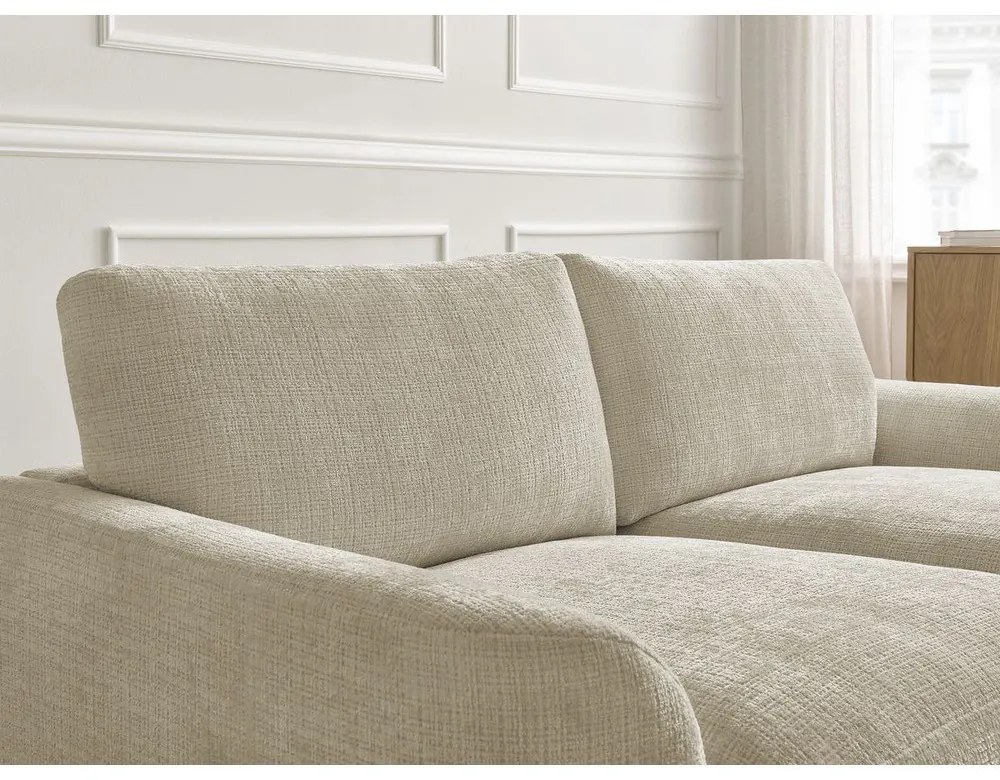 Béžová ženilková rohová pohovka (pravý roh/s leňoškou) Leonore – Bobochic Paris