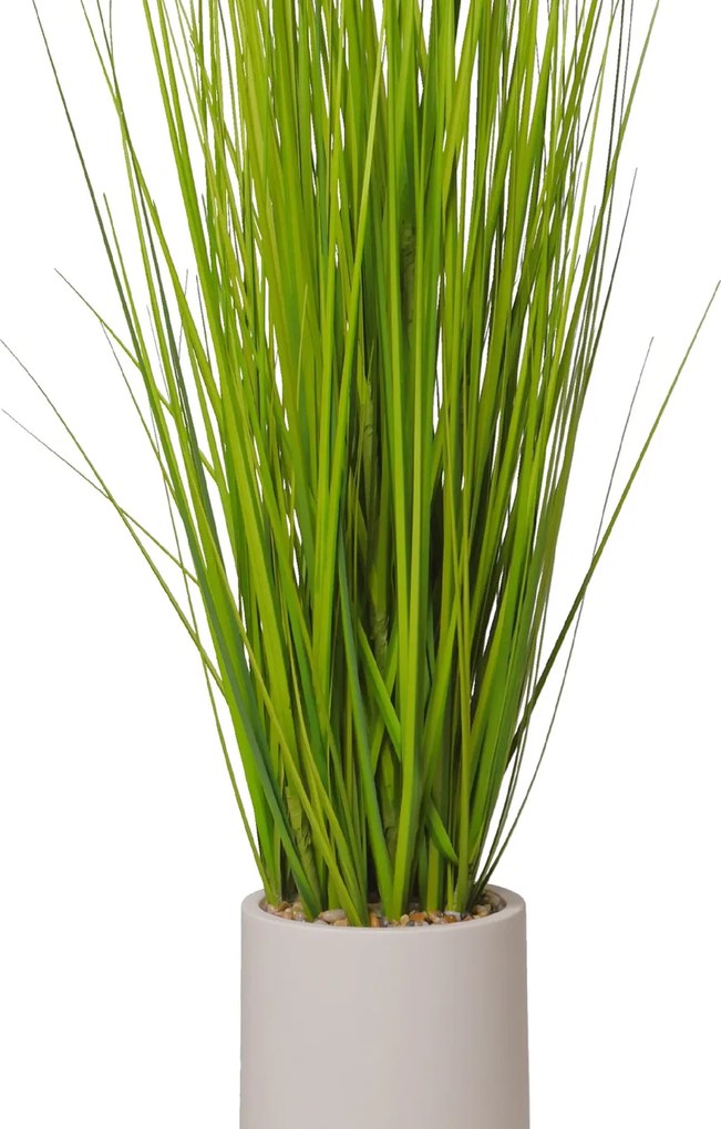 Umelá tráva v krémovom kvetináči PASTO, výška 120 cm, zelená