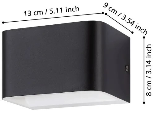Eglo 901016 - LED Nástenné svietidlo SANIA LED/6W/230V 3000K čierna