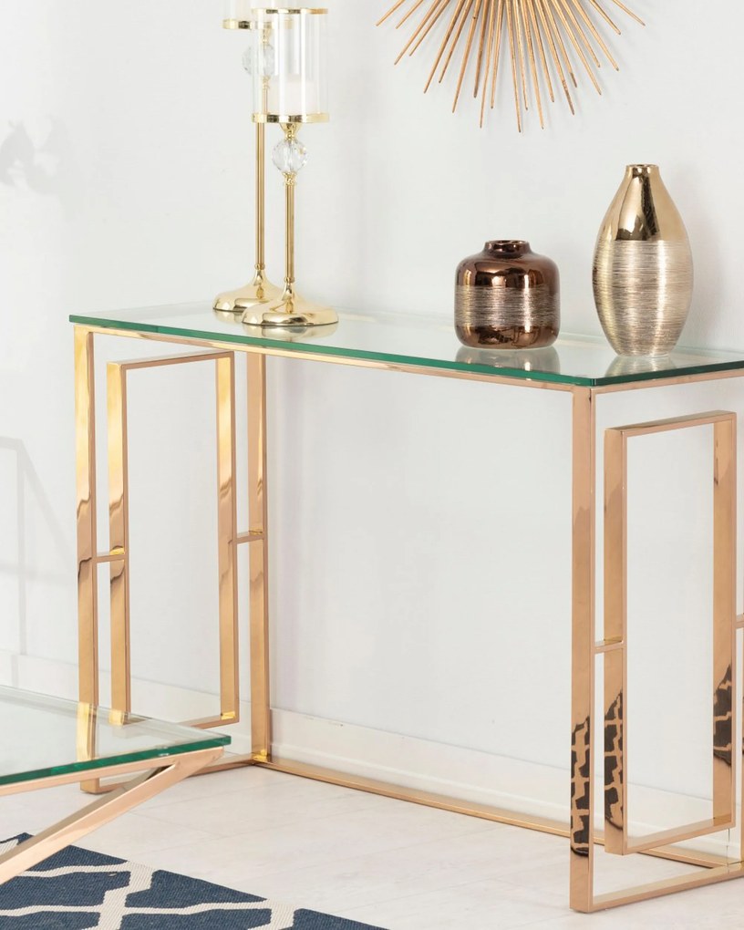 Konzolový stolík Eternic rose gold 120 x 40 x 80 cm
