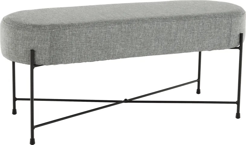 Dizajnová lavica, sivá/čierna, MATIR