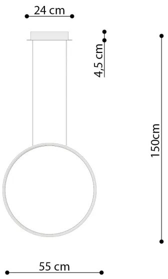 Thoro TH.221 - LED Luster na lanku RIO LED/30W/230V CRI95 4000K pr. 55 cm zlatá