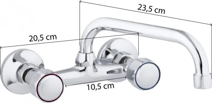 Erga Grano, nástenná umývadlová batéria s otočným ramenom, 150mm, chrómová, ERG-YKA-BZ.GRANO-CHR