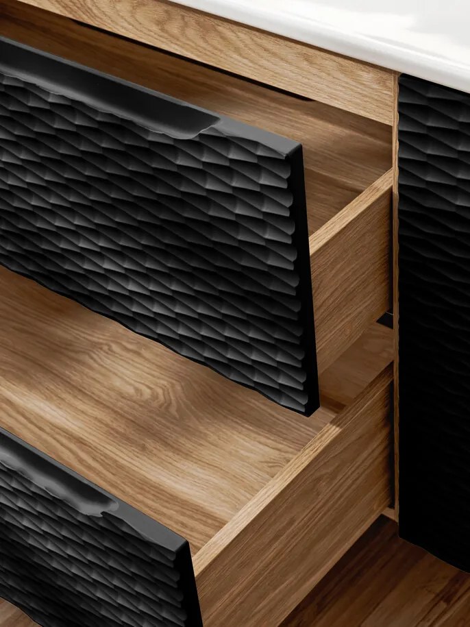 Závesná skrinka Ocean so zápustným umývadlom 80 cm čierna