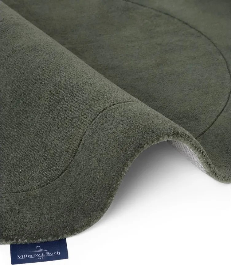 Tmavozelený ručne tkaný okrúhly koberec s prímesou vlny ø 160 cm Kari Organic – Villeroy&amp;Boch