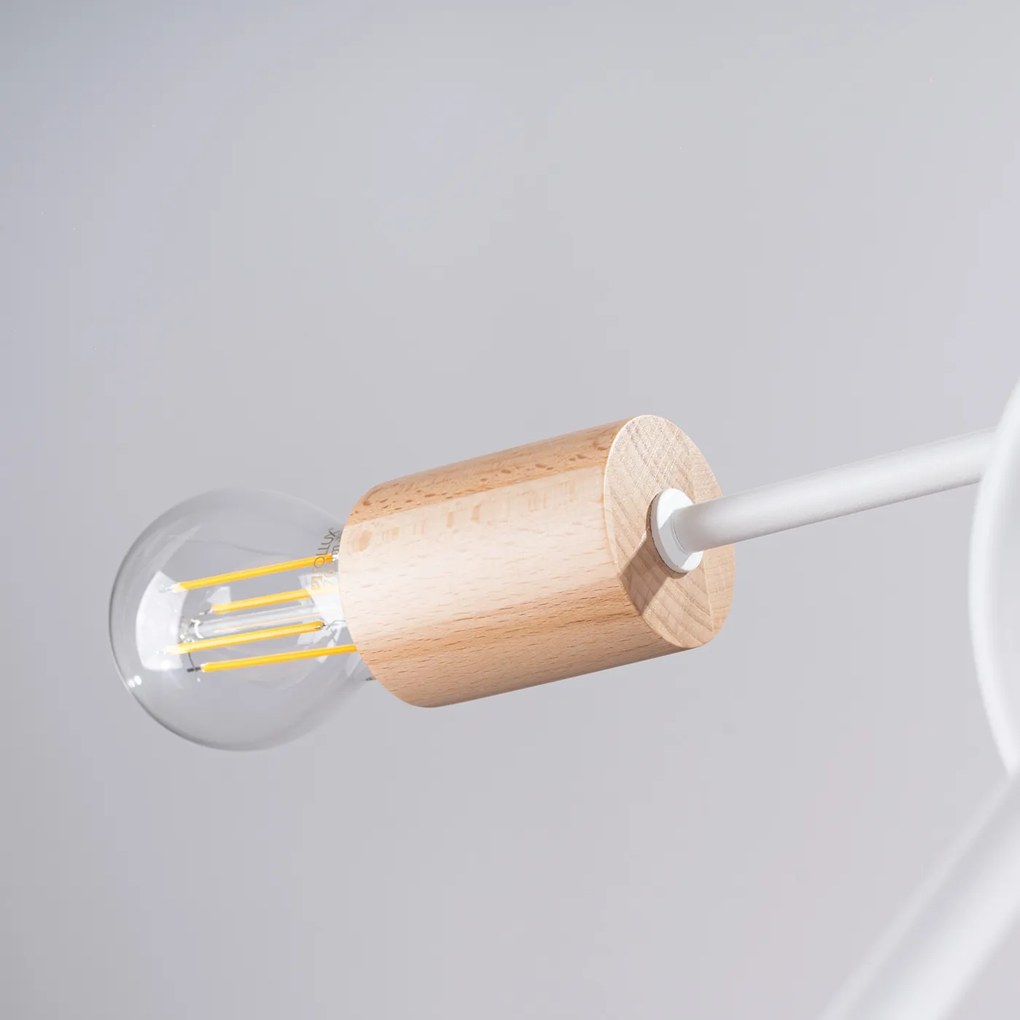 Stropné svietidlo Ember 5, drevené telo svietidla, w