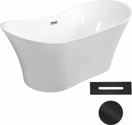 Besco Akrylátová voľne stojaca vaňa Amber 170x80 BESCO-Typ výpuste: Click-Clack s prepadom, grafit, BESCO-Rozmery: 170x80, BESCO-Farba: Biela