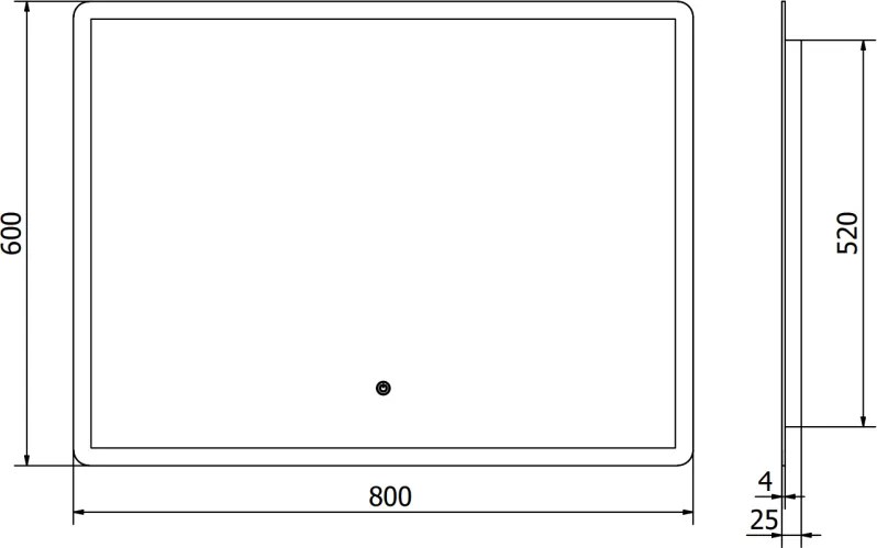 Mexen Navia, LED kúpeľňové zrkadlo s podsvietením 80 x 60 cm, 6000K, ochrana proti zahmlievaniu, 9803-080-060-611-00