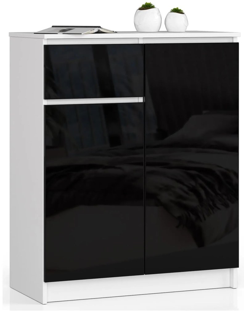 Komoda Kaveri (lesk čierny). Akcia -19%. Vlastná spoľahlivá doprava až k Vám domov. 1128757