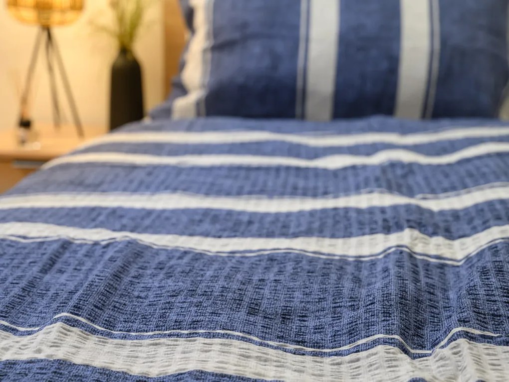 Krepové obliečky z Renforcé bavlny BLUE LINE modré Rozmer obliečky: 70 x 90 cm | 140 x 200 cm