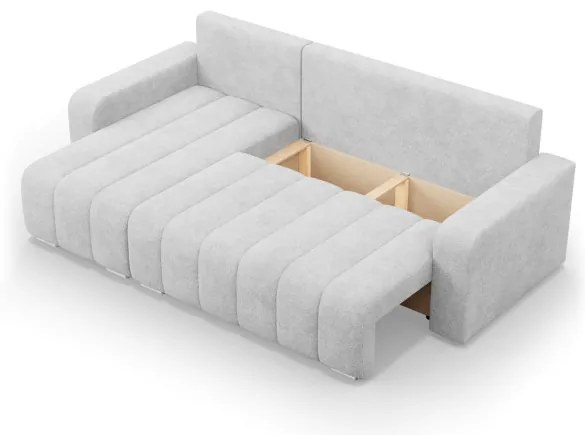 Rohová rozkladacia sedačka ABRIELLE ľavá, svetlosivá