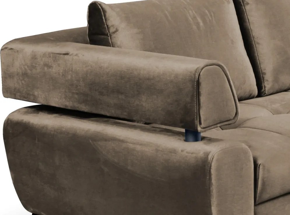 Rohová sedacia súprava Paris, svetlo hnedá látka, pravý roh