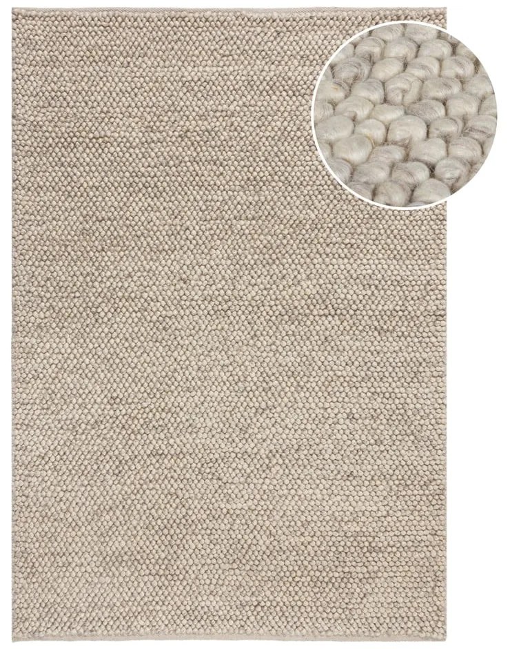 Svetlosivý ručne tkaný koberec s prímesou vlny 160x230 cm Minerals – Flair Rugs