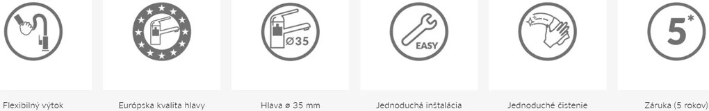 Kuchinox Elza, stojanková drezová batéria s elastickým ramenom, šedá-chrómová, LAV-BKE_967D