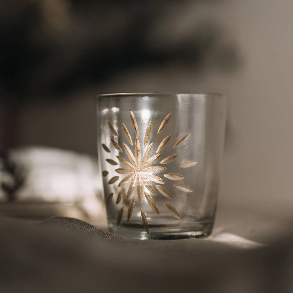 Ib Laursen Sklenený svietnik na čajovou sviečku Engraved Star