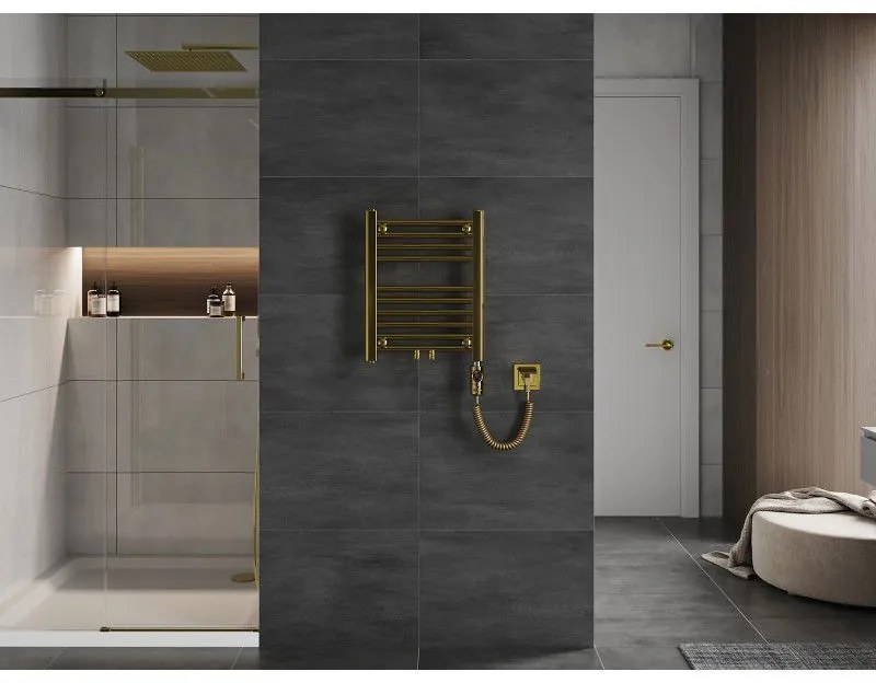 Mexen Mars, elektrické vykurovacie teleso 500 x 400 mm, 300 W, zlatá lesklá, W110-0500-400-2300-50