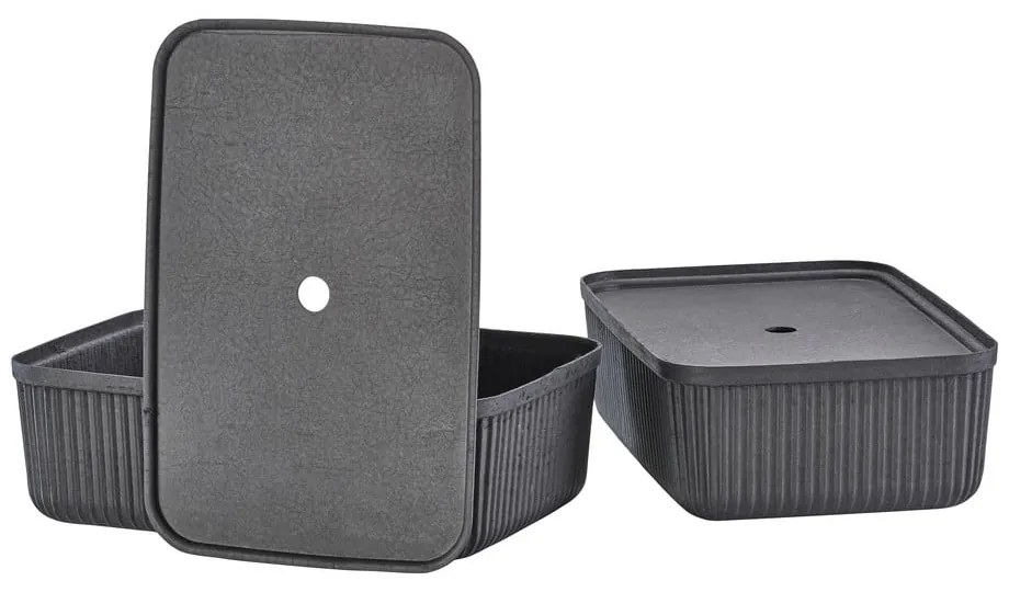 Čierne úložné boxy v súprave 2 ks s vekom 48x32x20,5 cm Pulp – Zone