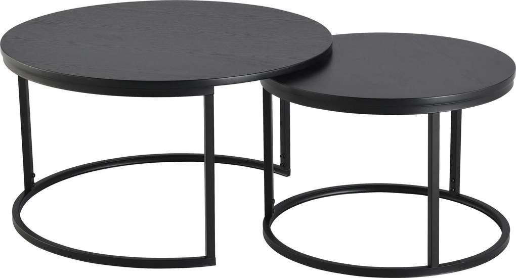 XXXLutz SADA KONFERENČNÝCH STOLÍKOV, čierna, kov, kompozitné drevo, 80/60/45/42/80/60 cm MID.YOU - Stolíky do obývačky - 001125022702