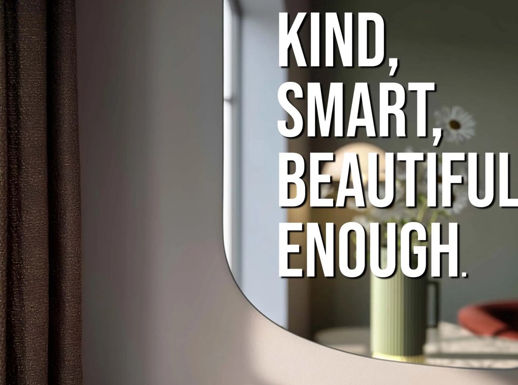 Nálepka na zrkadlo S23 – You are kind, smart, beautiful, enough.