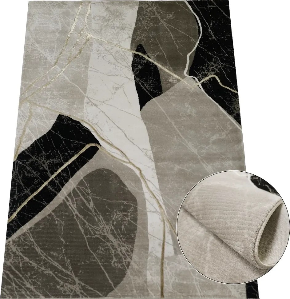 Koberec Gloria 3671 GOLD – béžovo-hnedý obdĺžnikový koberec Rozmer: 140x190 cm