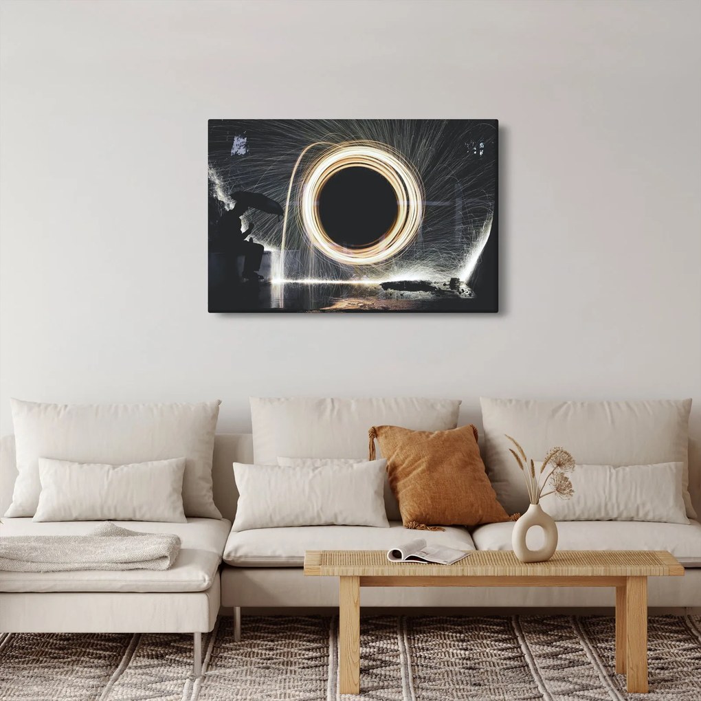 Obraz - Svetelná šou v daždi (90x60 cm)