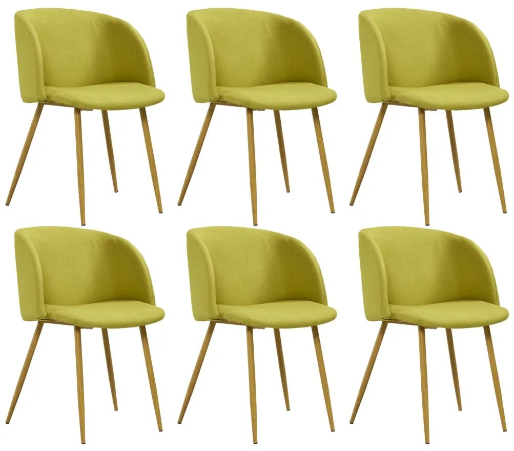 vidaXL Jedálenské stoličky 6 ks zelené látkové