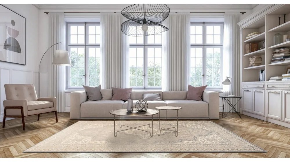 Béžový vlnený koberec 200x300 cm William – Agnella