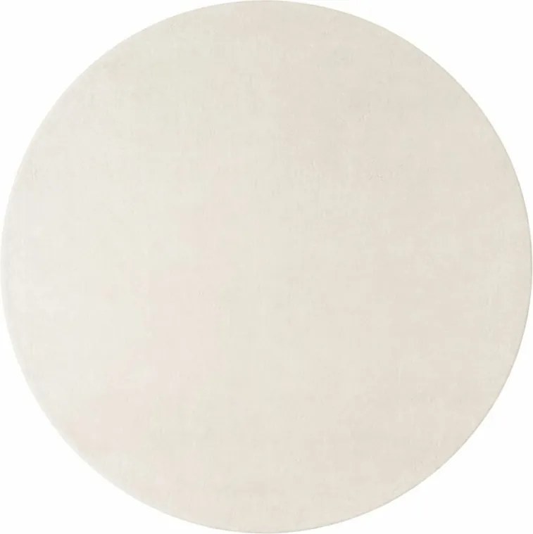 Ayyildiz, Kusový koberec Joy 1400 cream kruh, 160x160 (priemer) kruh, biela, chodba / predsieň